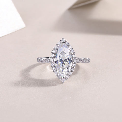 1Starlight Craze Moissanite Sterling Silver Diamond Ring Fashion Jewelry