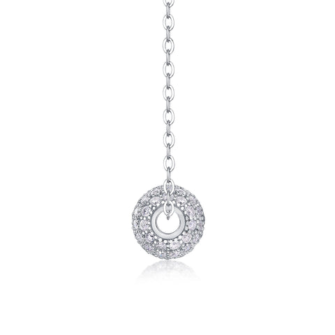 1Meet At This Moment Moissanite Pendant Necklace in S925 Sterling Silver with Platinum Plating