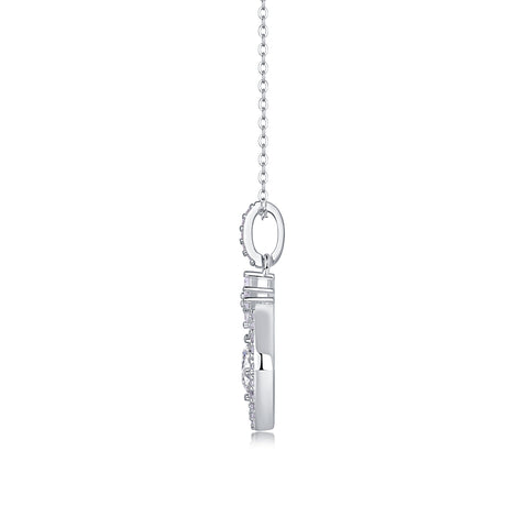 1 Carat Moissanite Pendant Necklace in S925 Sterling Silver with Platinum Plating - Modern & Elegant