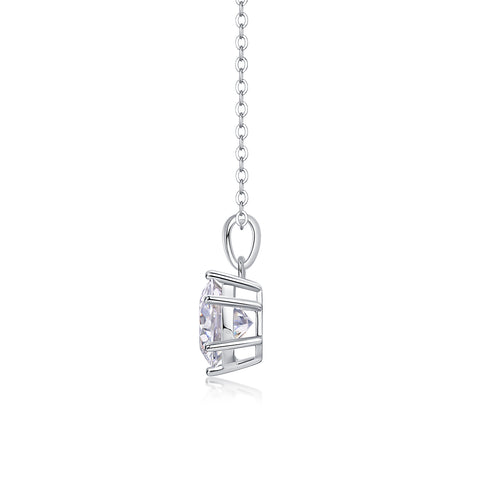 Luxurious Moissanite Pendant Necklace in S925 Silver with Dancing Diamond Effect