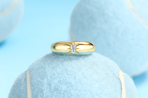 1Eight-prong Radiance S925 Sterling Silver Ring with Moissanite Accent