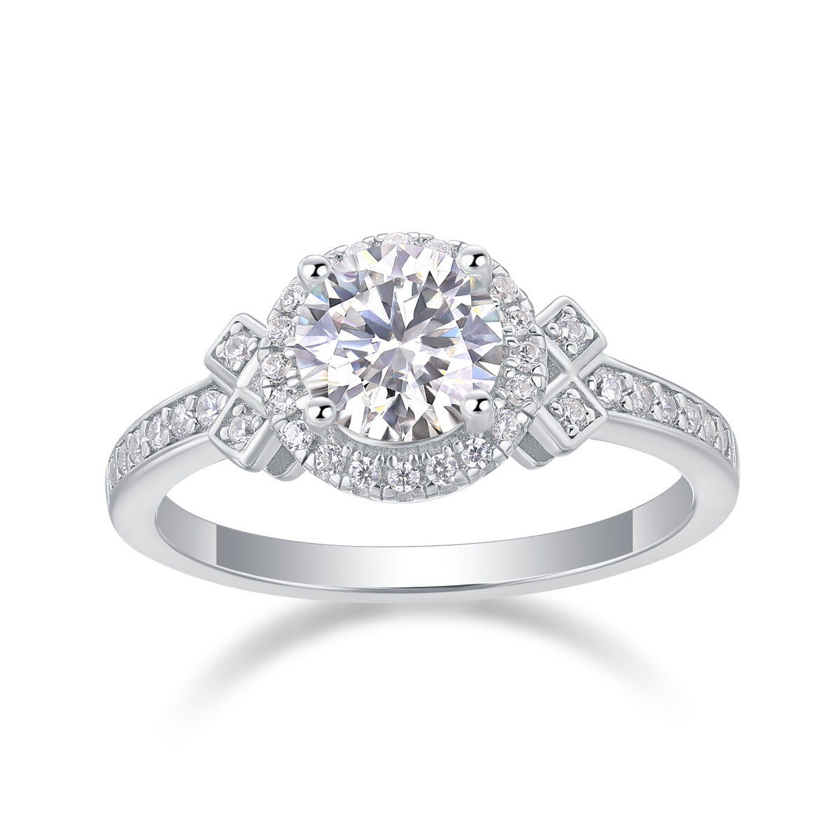 S925 Silver Moissanite Large Diamond Ring Luxury Fashion Design