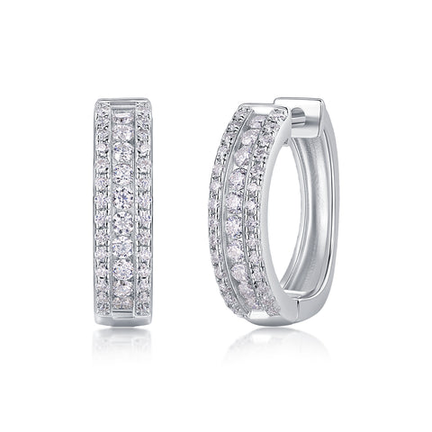 Luxury Moissanite Stud Earrings in S925 Silver Elegant Night Style