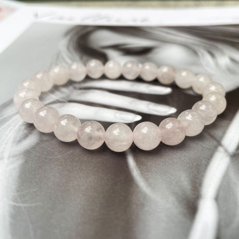 Minimalist Rose Stone Beaded Bracelet for Women