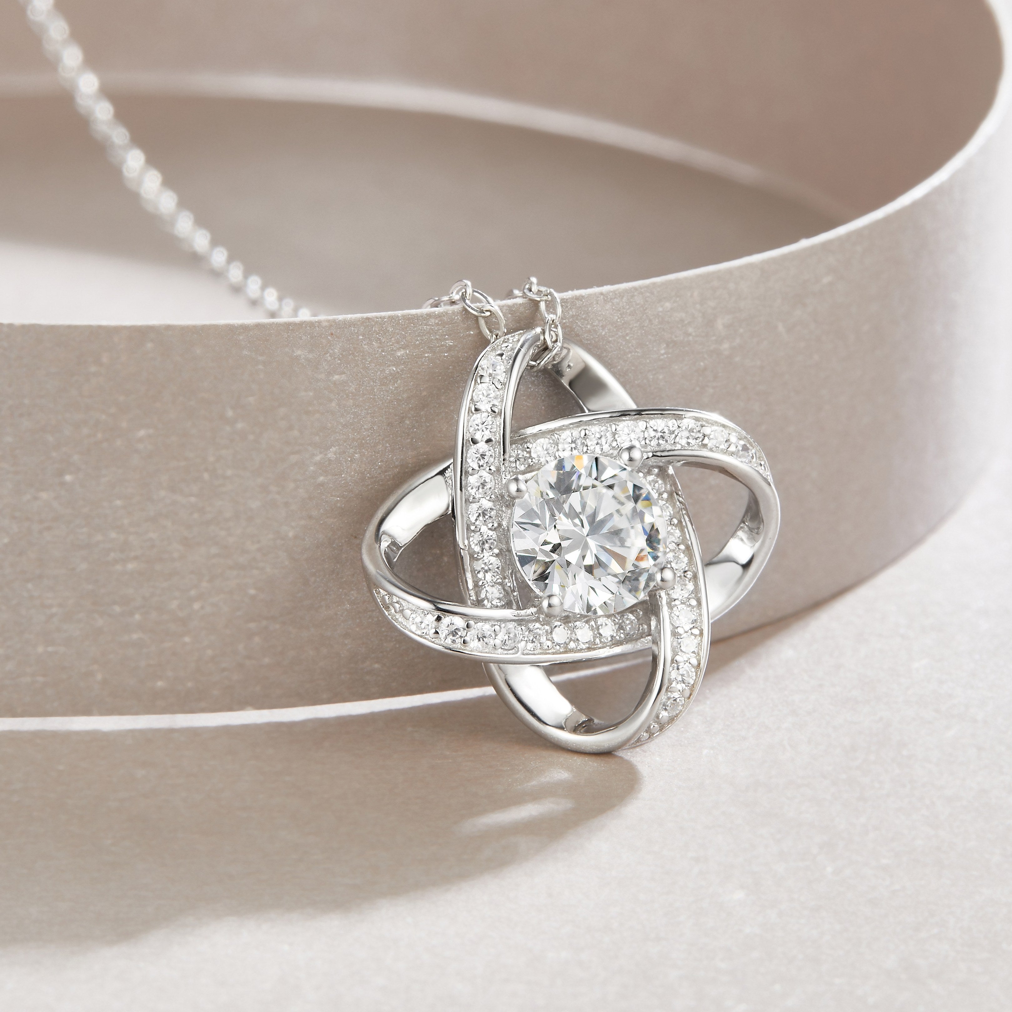 1Carat Moissanite Pendant Set in S925 Sterling Silver with Platinum Plating