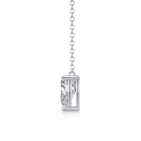 Pear-Shaped Moissanite Pendant Necklace in S925 Sterling Silver - Modern Elegant Fine Jewelry