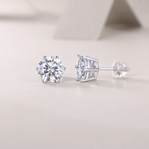 S925 Silver Moissanite Stud Earrings Luxury Fashion Jewelry