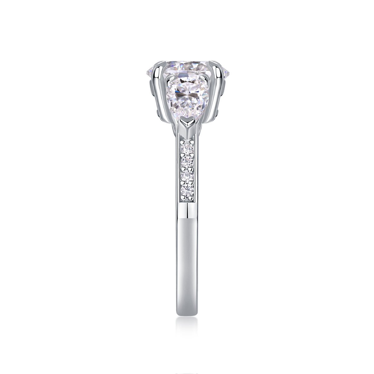 2 Carat Moissanite Silver Ring Luxury Fine Jewelry