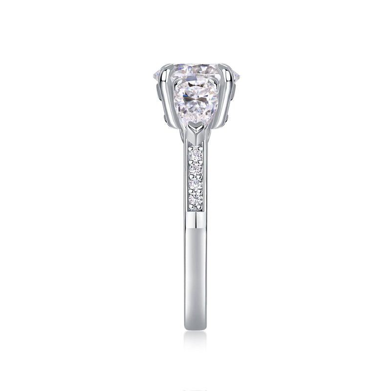 2 Carat Moissanite Silver Ring Modern Elegant Fine Jewelry - 4