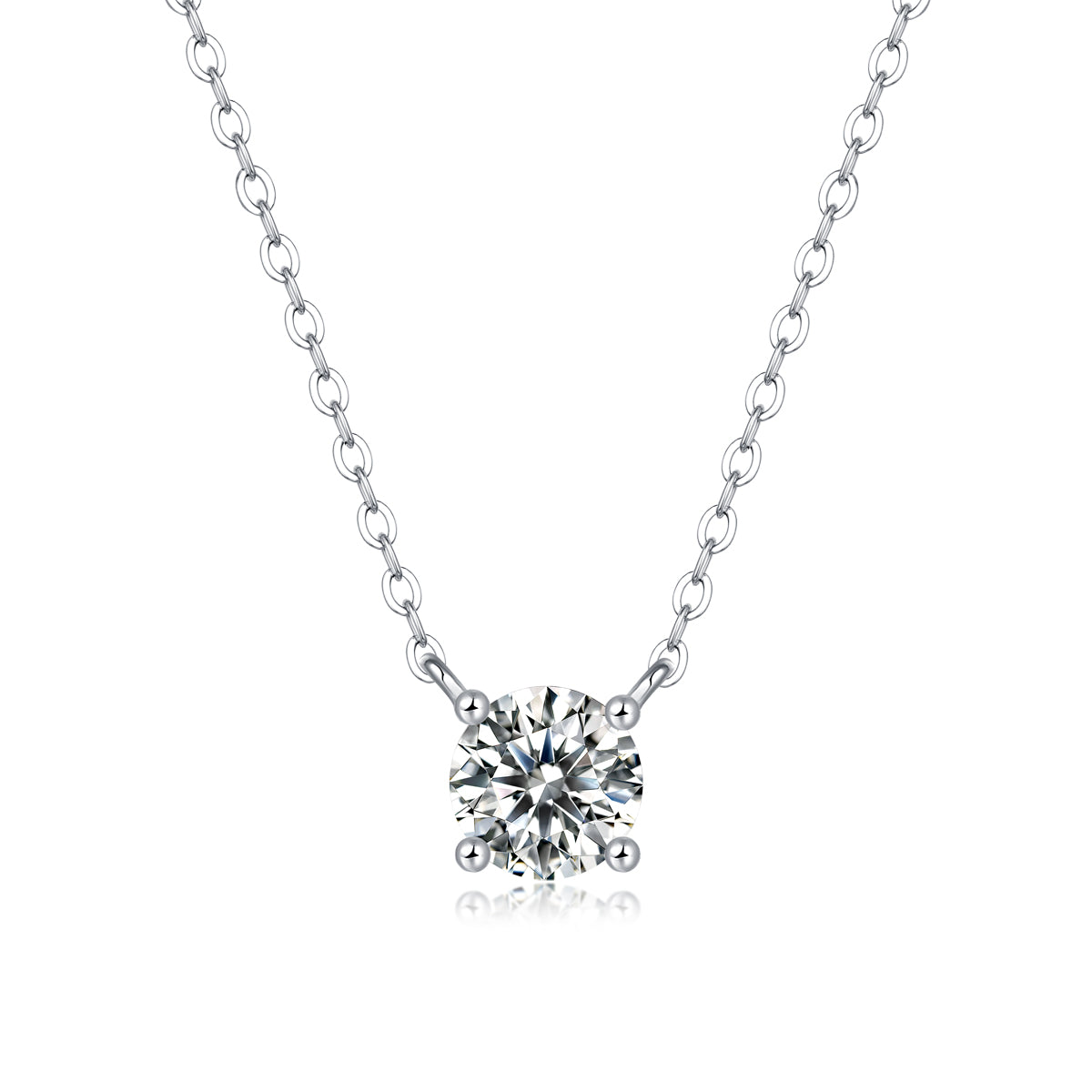 Affordable S925 Sterling Silver Necklace Pendant Set with 1-Carat and 2-Carat Moissanite Diamonds