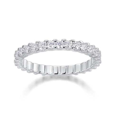 1Wish Moissanite Silver Ring Slim Luxury Band