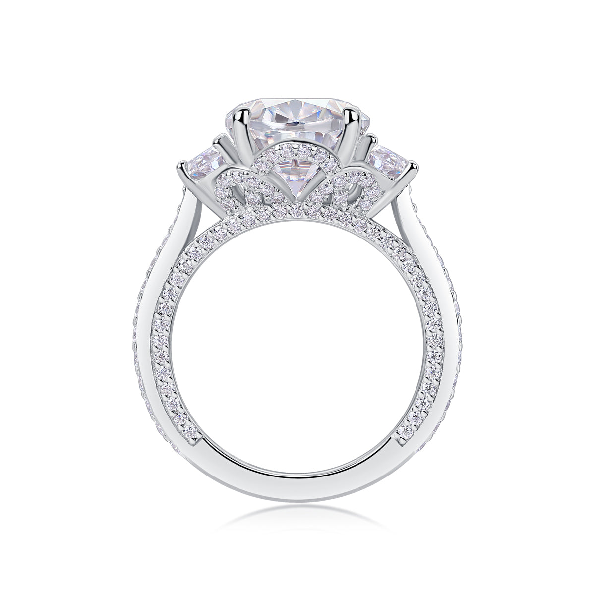 1Crown Of Radiance Moissanite S925 Sterling Silver Ring with Oval Cut