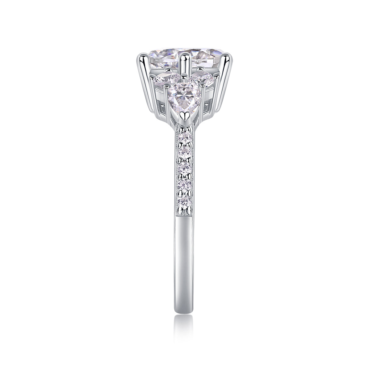 2 Carat Moissanite Silver Ring S925 Luxury Fashion Diamond Style