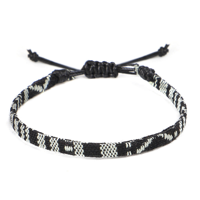Bohemian Hand Woven Rainbow Color Cloth Anklet - 3
