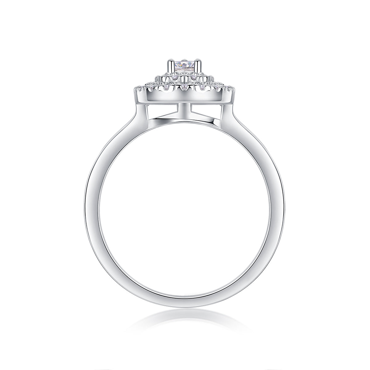 Luxury S925 Silver Moissanite Rings Set Large Sparkling Fashion Jewelry