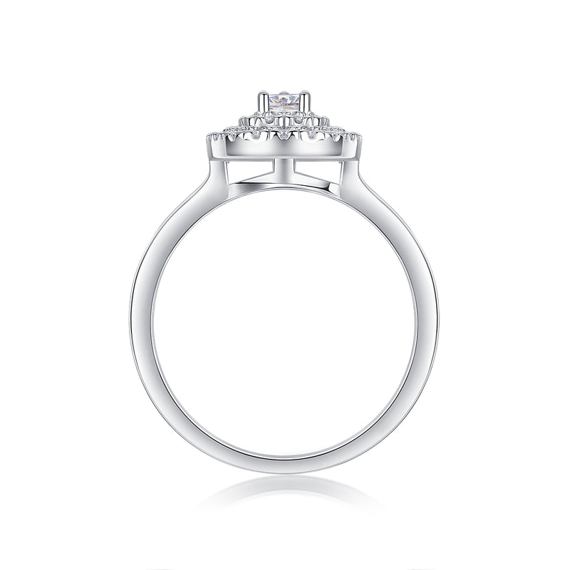 Luxury S925 Silver Moissanite Rings Set Large Sparkling Fashion Jewelry - 5