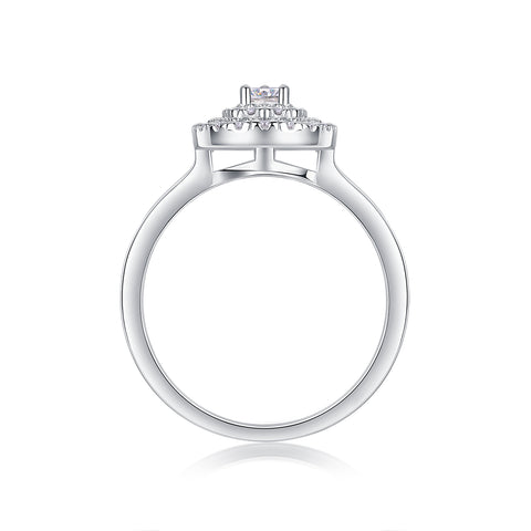 Luxury S925 Silver Moissanite Rings Set Large Sparkling Fashion Jewelry