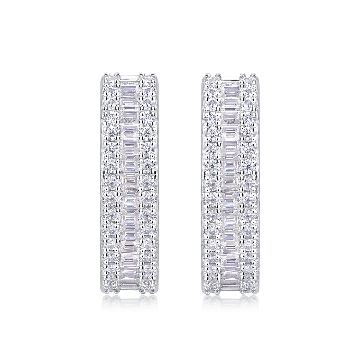 S925 Silver Moissanite Stud Earrings Woven Light Luxury Design
