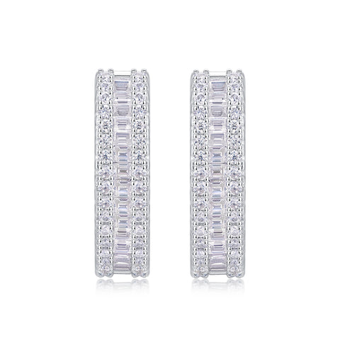S925 Silver Moissanite Stud Earrings Woven Light Luxury Design