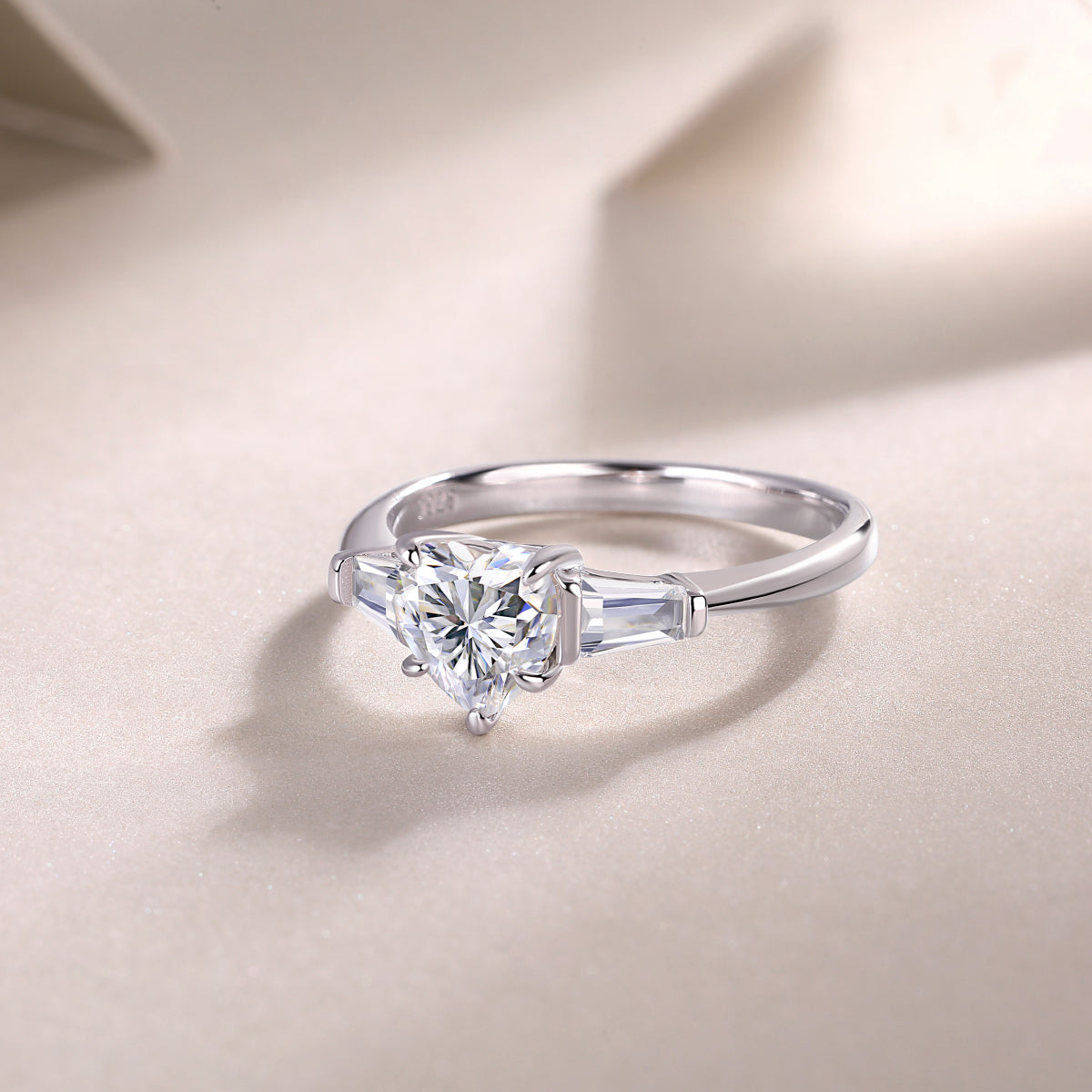 Heart-Shaped Moissanite Silver Ring S925 Luxury Fine Jewelry