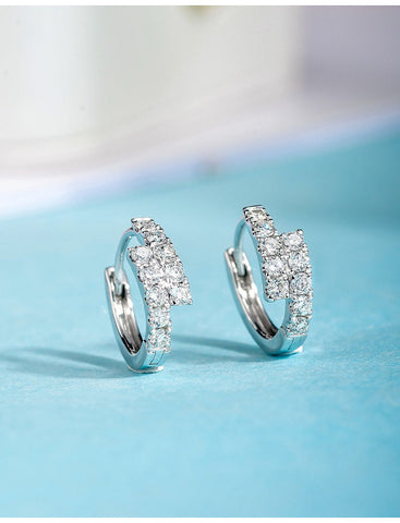 Small Copper Ear Clip Earrings with White Gold Finish for Women