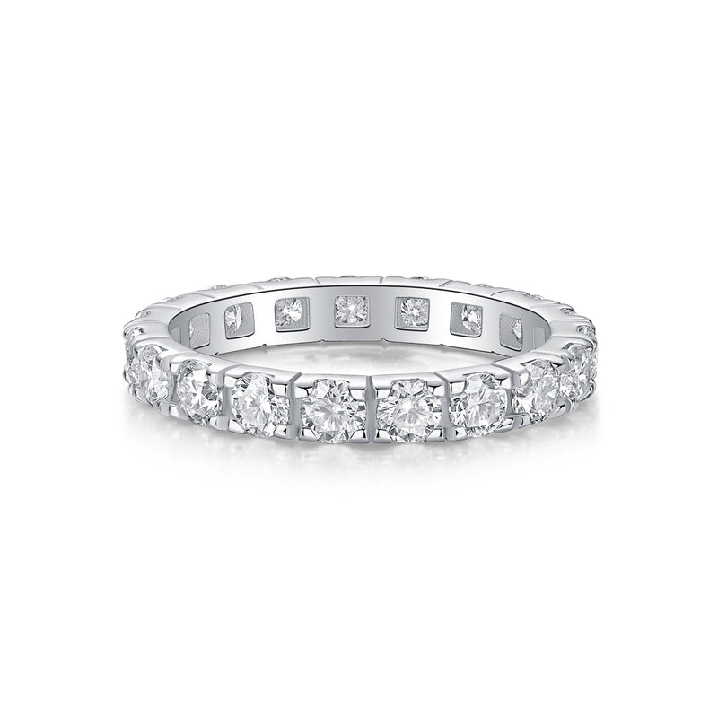 S925 Silver Starry Sky Moissanite Eternity Ring Elegant Fashion Jewelry - 1