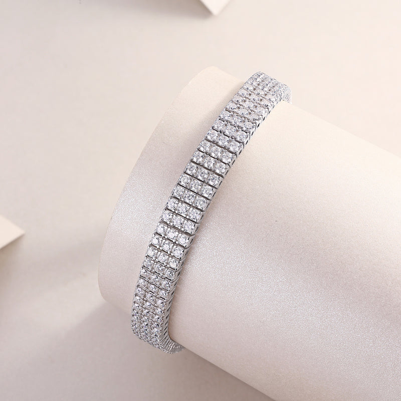 S925 Silver Moissanite Tennis Bracelet 19cm Luxury Sparkling Fine Jewelry - 4