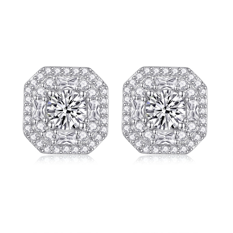 Luxury S925 Silver Moissanite Stud Earrings 0.5 Carat - 2