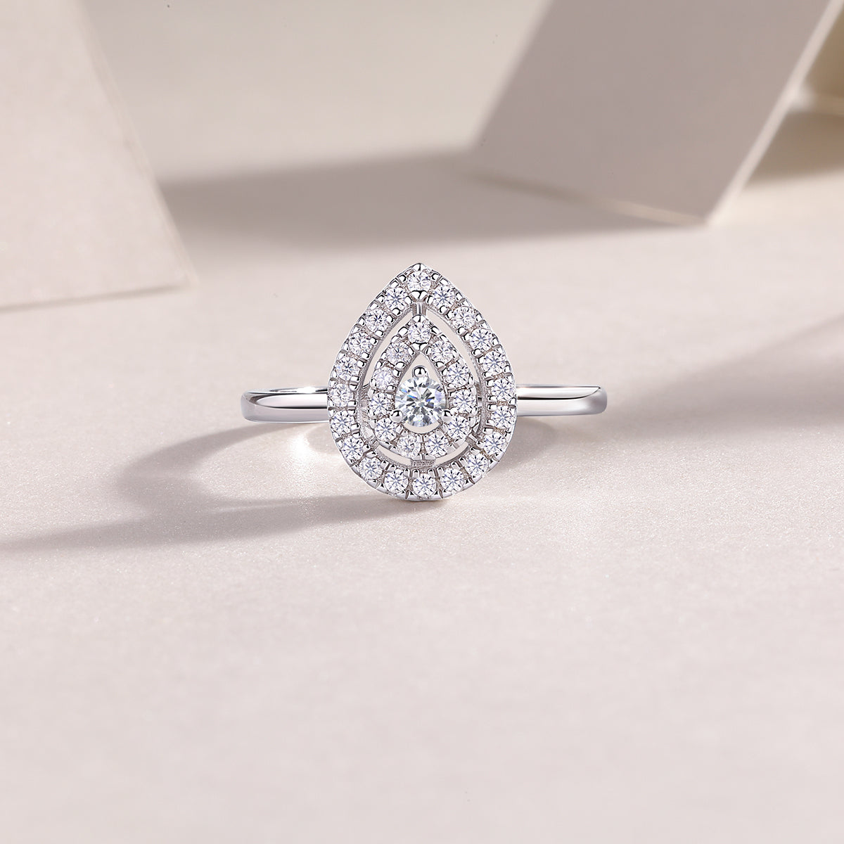 Luxury S925 Silver Moissanite Rings Set Large Sparkling Fashion Jewelry