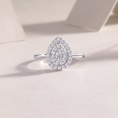 Luxury S925 Silver Moissanite Rings Set Large Sparkling Fashion Jewelry
