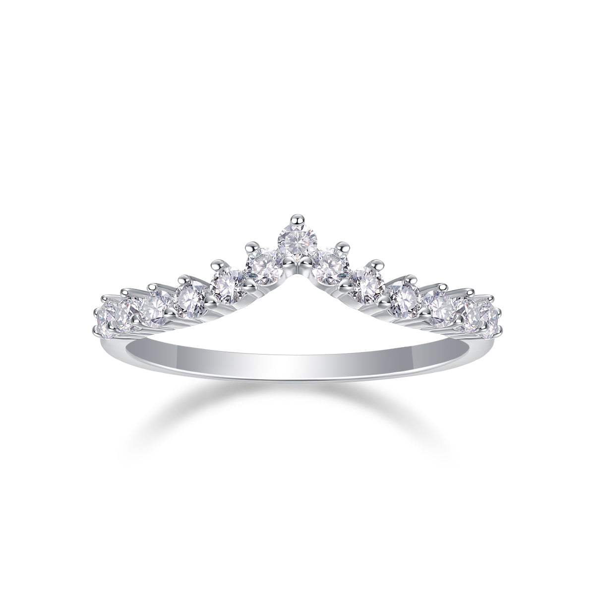 Luxury Moissanite Silver Crown Ring Elegant S925 Fine Jewelry