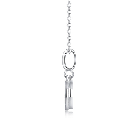 S925 Sterling Silver Moissanite Pendant Necklace with Platinum-Plated Finish