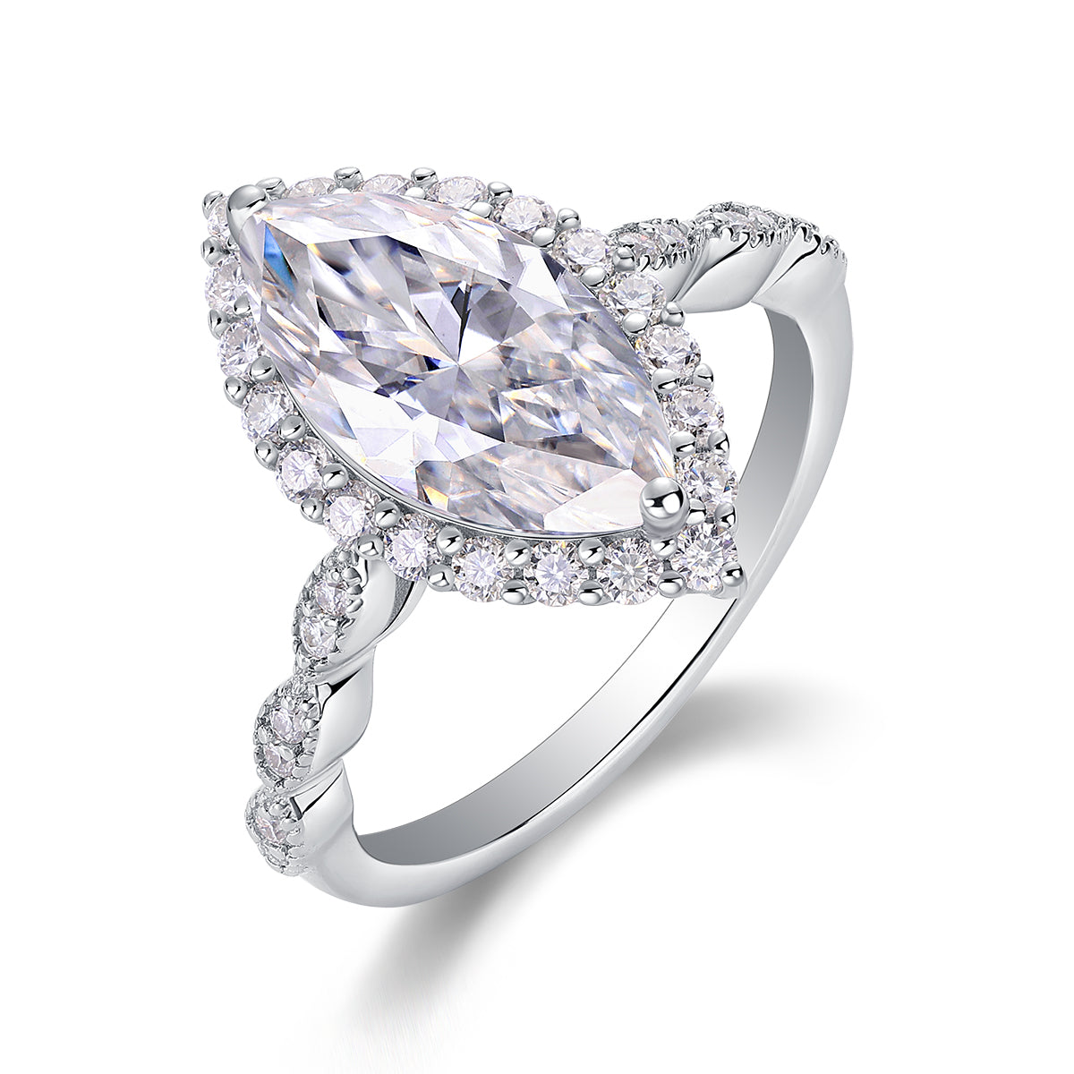 1Starlight Craze Moissanite Sterling Silver Diamond Ring Fashion Jewelry