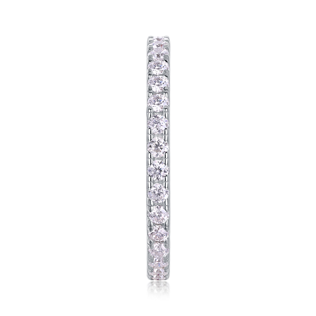 S925 Silver Moissanite Row Diamond Ring Elegant Thin Band