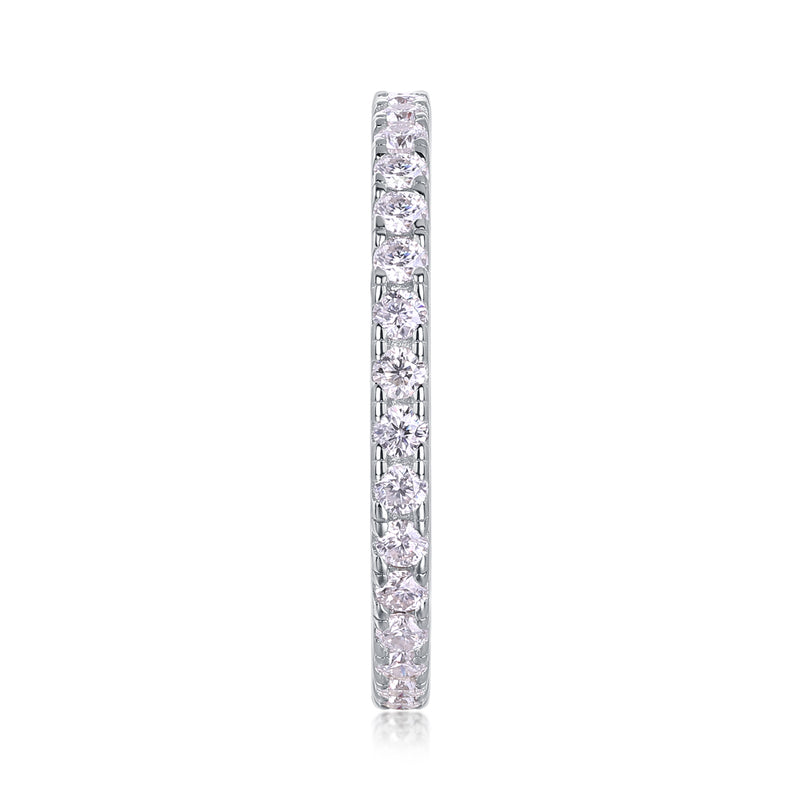 S925 Silver Moissanite Row Ring Elegant Thin Band - 3