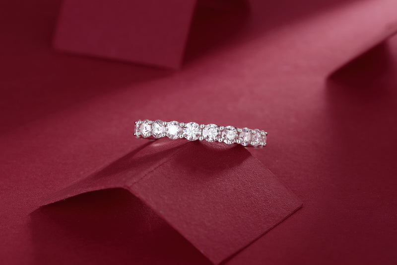 Luxury Moissanite Row Ring in S925 Silver - 6