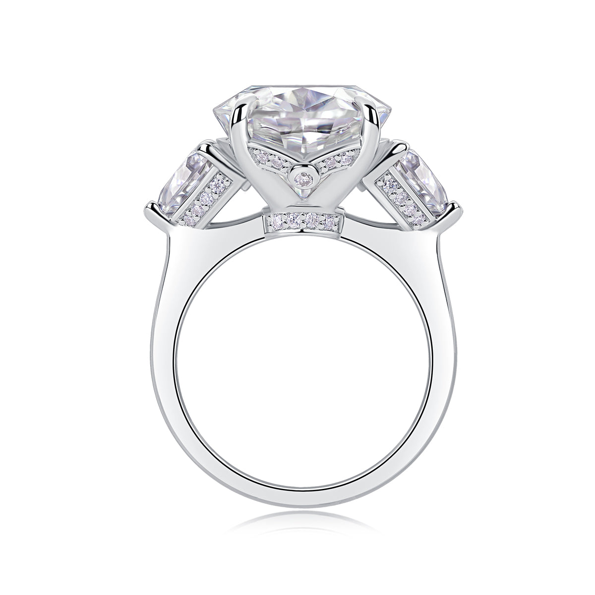 1Soul Resonance Oval Moissanite Ring in S925 Sterling Silver
