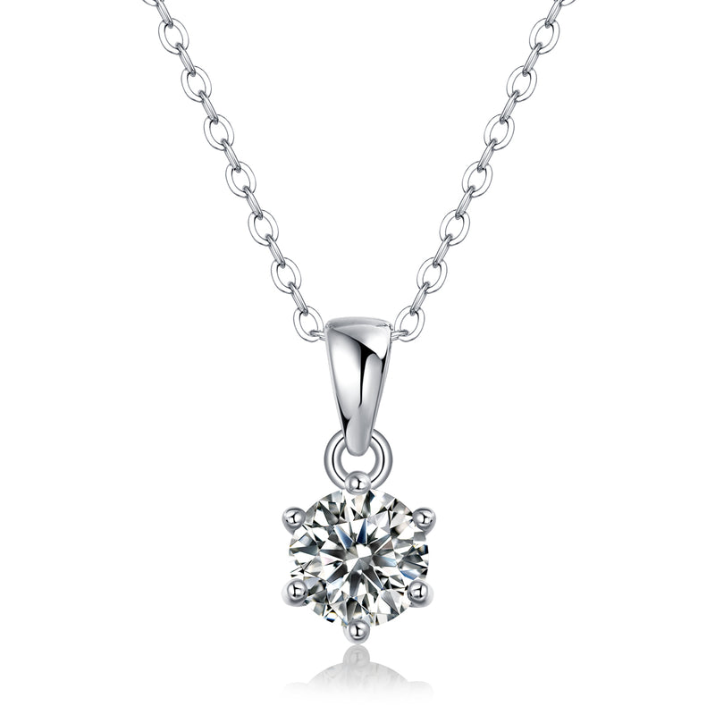 Breeze Dance Moissanite Pendant Necklace Set in S925 Silver - 1