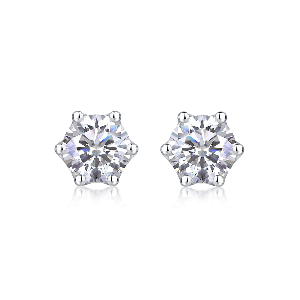 S925 Silver Moissanite Flower Stud Earrings Luxury Fashion Jewelry