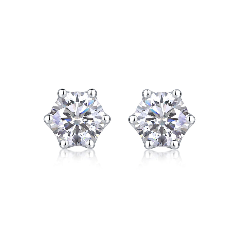 S925 Silver Moissanite Flower Stud Earrings Modern Elegant Fine Jewelry - 3