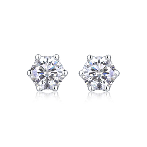 S925 Silver Moissanite Flower Stud Earrings Luxury Fashion Jewelry