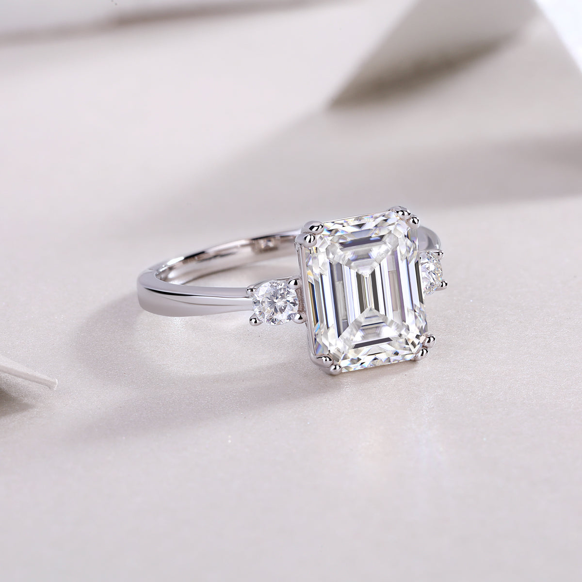 Luxury Moissanite Octagonal Ring in S925 Silver Bridal Jewelry