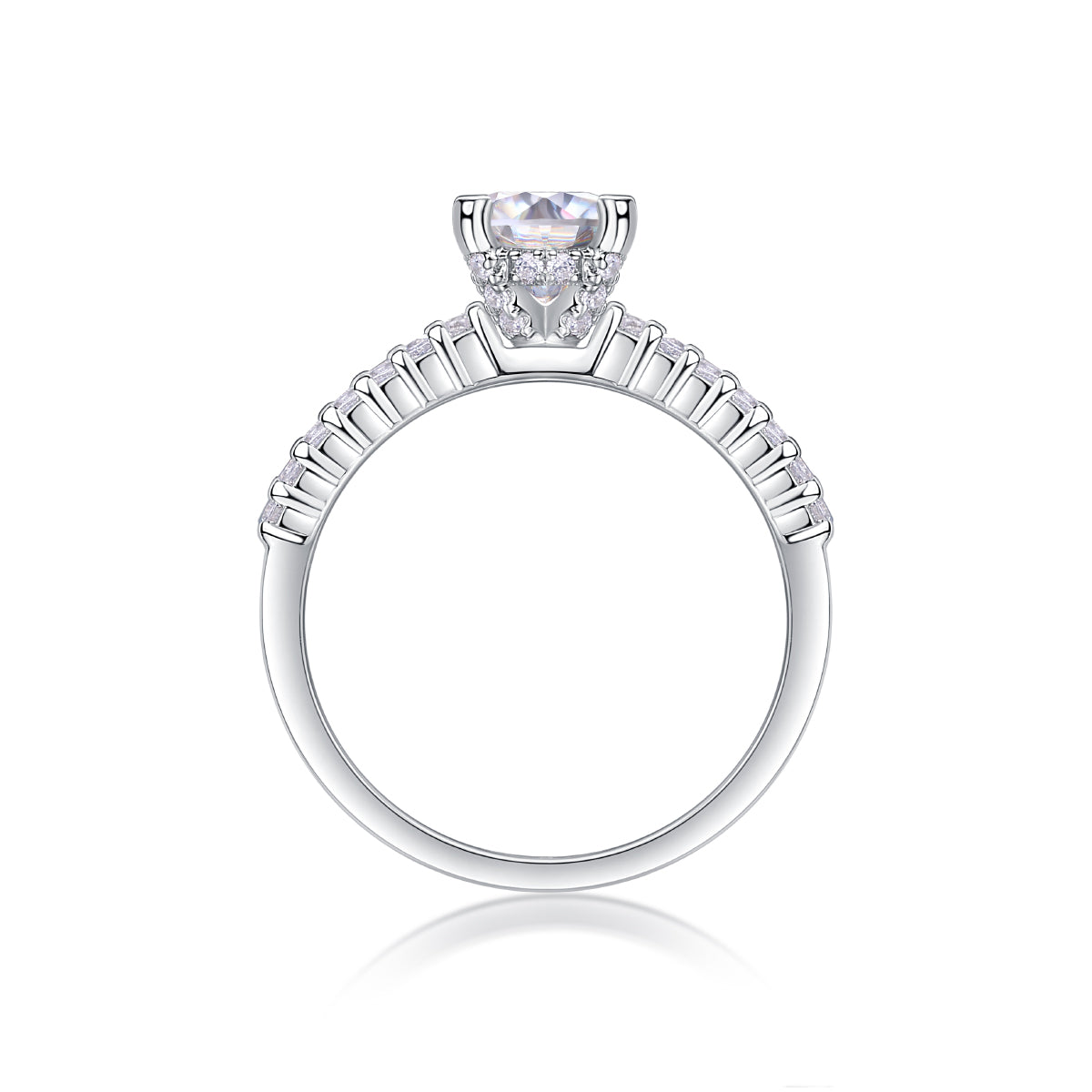 1Carat Moissanite Silver Wedding Ring Set Luxury Fashion Jewelry