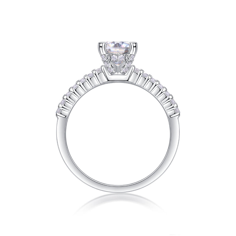 1Carat Moissanite Silver Wedding Ring Set Luxury Fashion Jewelry - 5