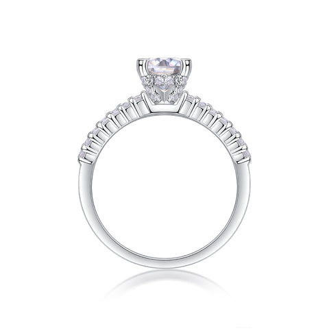 1Carat Moissanite Silver Wedding Ring Set Luxury Fashion Jewelry
