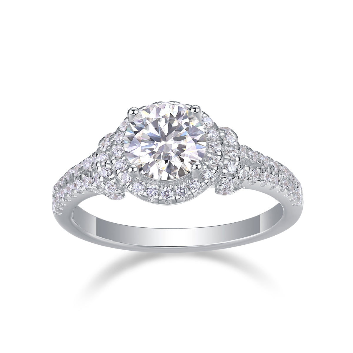 S925 Silver Large Moissanite Wedding Ring Elegant Sparkling Design