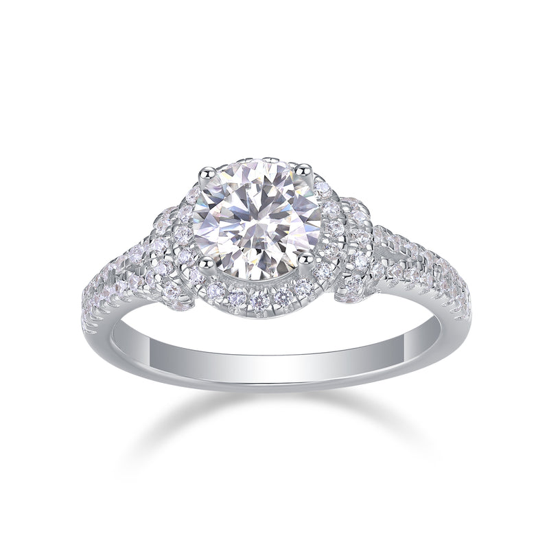S925 Silver Large Moissanite Wedding Ring Elegant Sparkling Design - 3