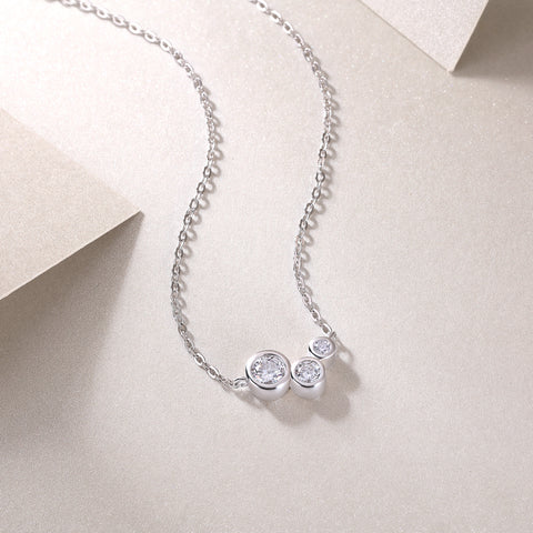 Luxury S925 Silver Moissanite Pendant Necklace 40cm