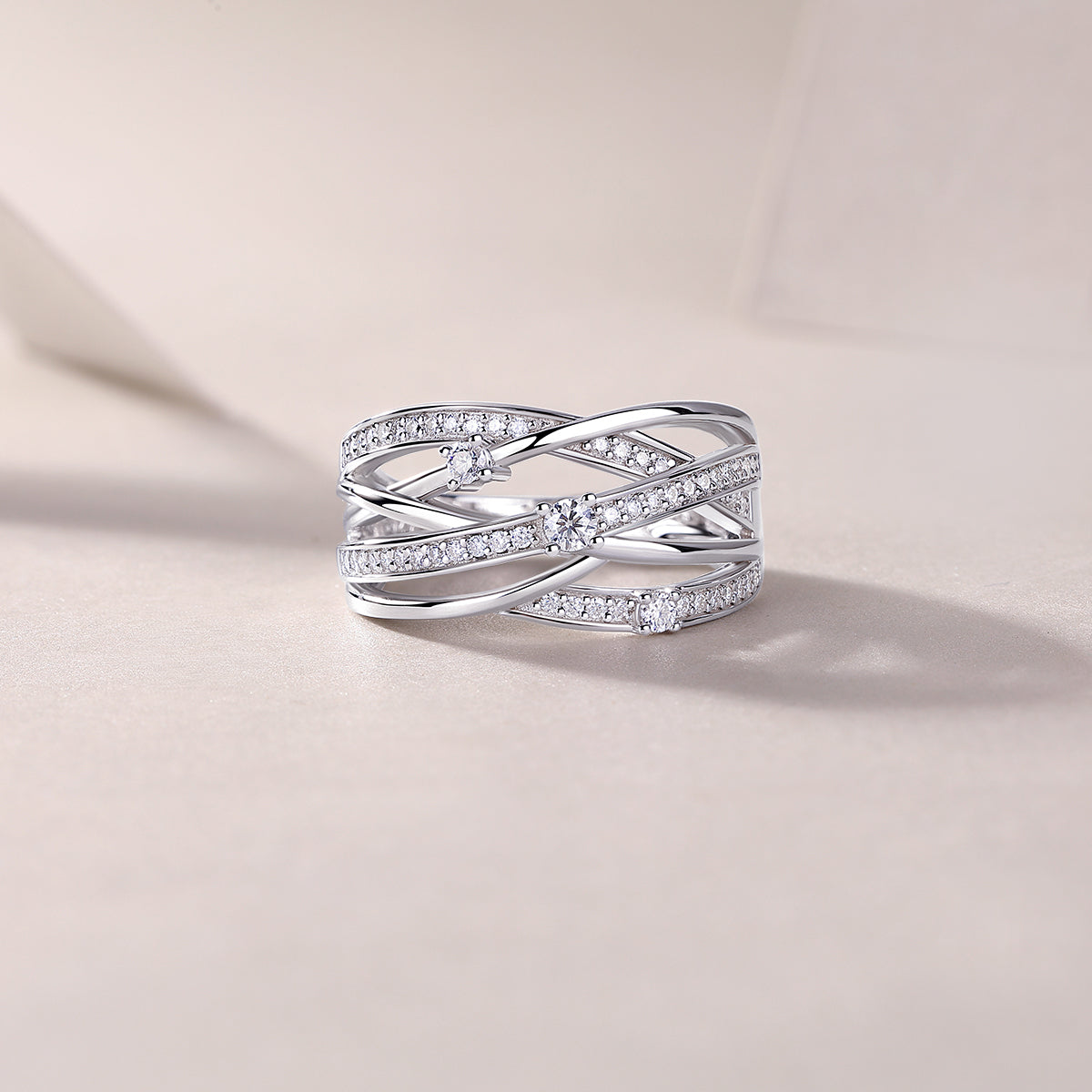S925 Silver Moissanite Star Ring Luxury Fashion Design