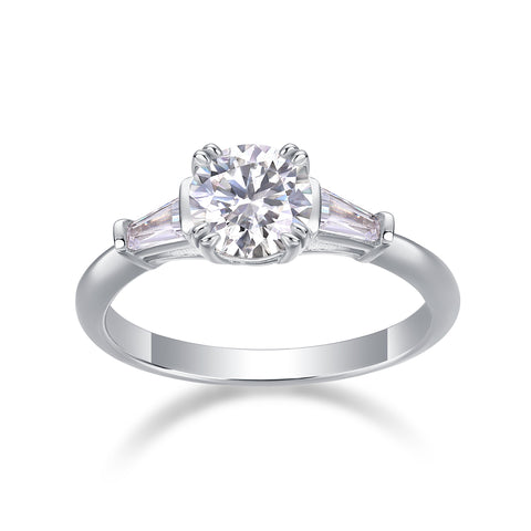 Classic Moissanite Wedding Ring Set in S925 Silver